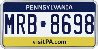 PA license plate MRB8698