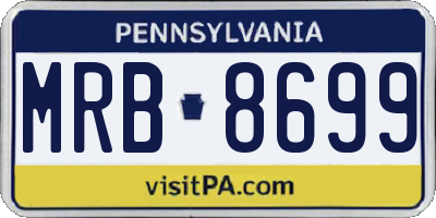 PA license plate MRB8699