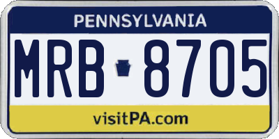 PA license plate MRB8705