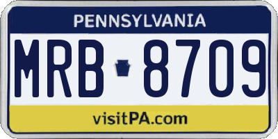 PA license plate MRB8709