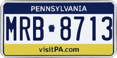 PA license plate MRB8713