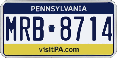 PA license plate MRB8714