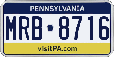 PA license plate MRB8716