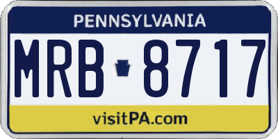 PA license plate MRB8717