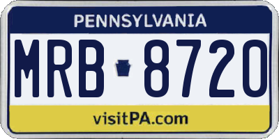 PA license plate MRB8720