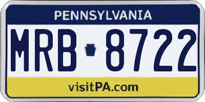 PA license plate MRB8722