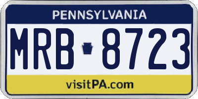 PA license plate MRB8723