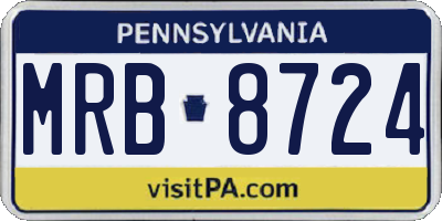 PA license plate MRB8724