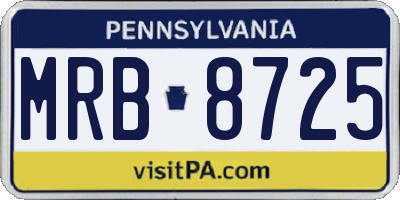 PA license plate MRB8725