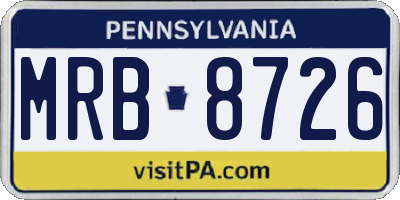 PA license plate MRB8726