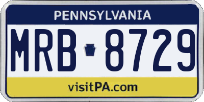 PA license plate MRB8729