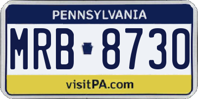 PA license plate MRB8730