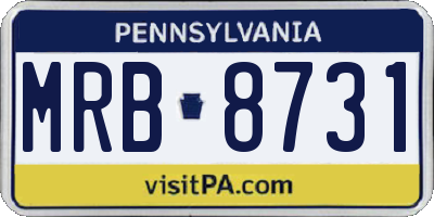 PA license plate MRB8731