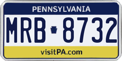 PA license plate MRB8732