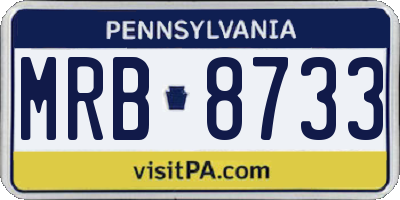 PA license plate MRB8733