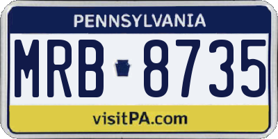 PA license plate MRB8735
