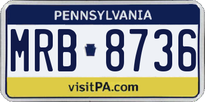 PA license plate MRB8736