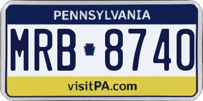 PA license plate MRB8740