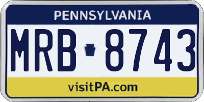 PA license plate MRB8743