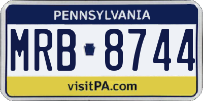 PA license plate MRB8744