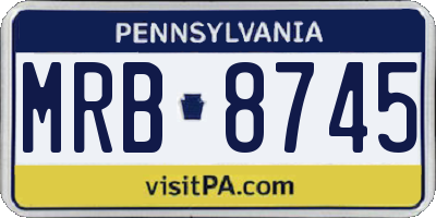 PA license plate MRB8745