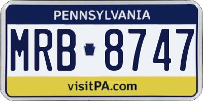 PA license plate MRB8747