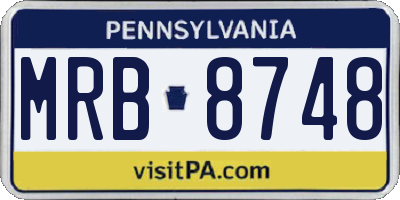 PA license plate MRB8748