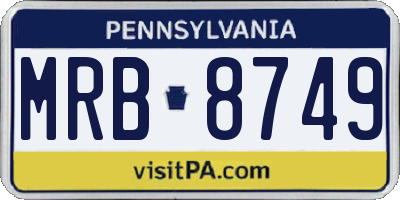 PA license plate MRB8749