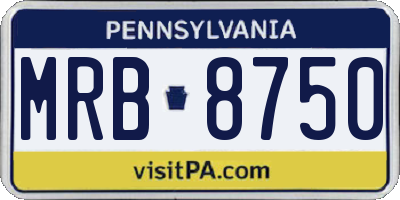 PA license plate MRB8750