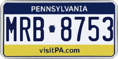 PA license plate MRB8753