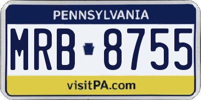 PA license plate MRB8755