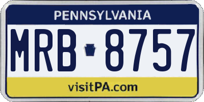 PA license plate MRB8757
