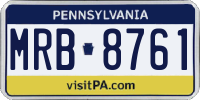 PA license plate MRB8761