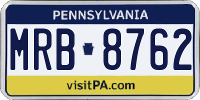 PA license plate MRB8762