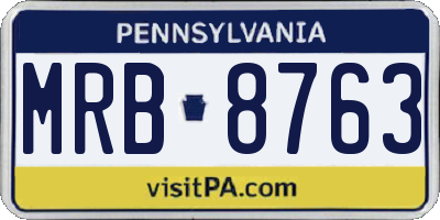 PA license plate MRB8763