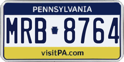 PA license plate MRB8764