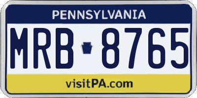 PA license plate MRB8765