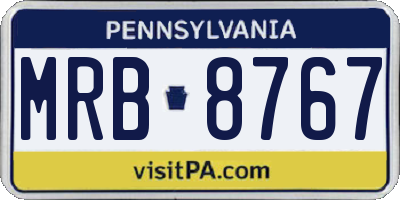PA license plate MRB8767