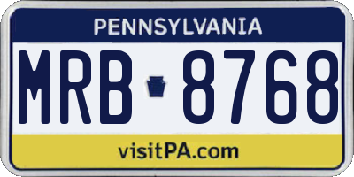 PA license plate MRB8768