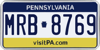PA license plate MRB8769