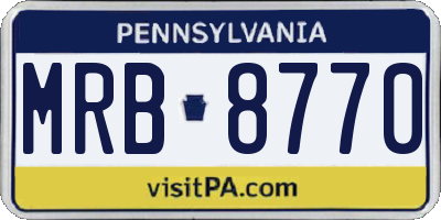 PA license plate MRB8770