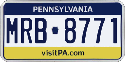 PA license plate MRB8771