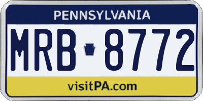 PA license plate MRB8772