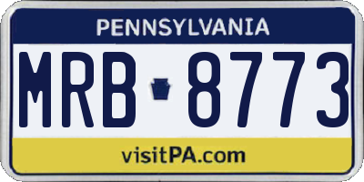 PA license plate MRB8773