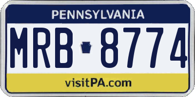 PA license plate MRB8774