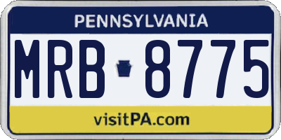 PA license plate MRB8775