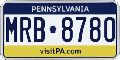 PA license plate MRB8780