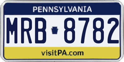 PA license plate MRB8782