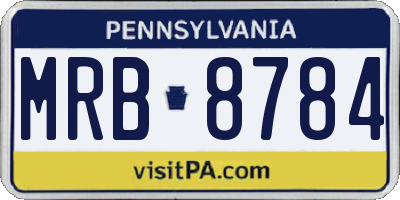 PA license plate MRB8784