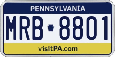PA license plate MRB8801